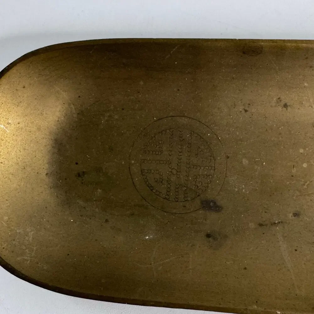 Vintage Brass Trinket Coin Tray “Longevity” Symbol Chinese